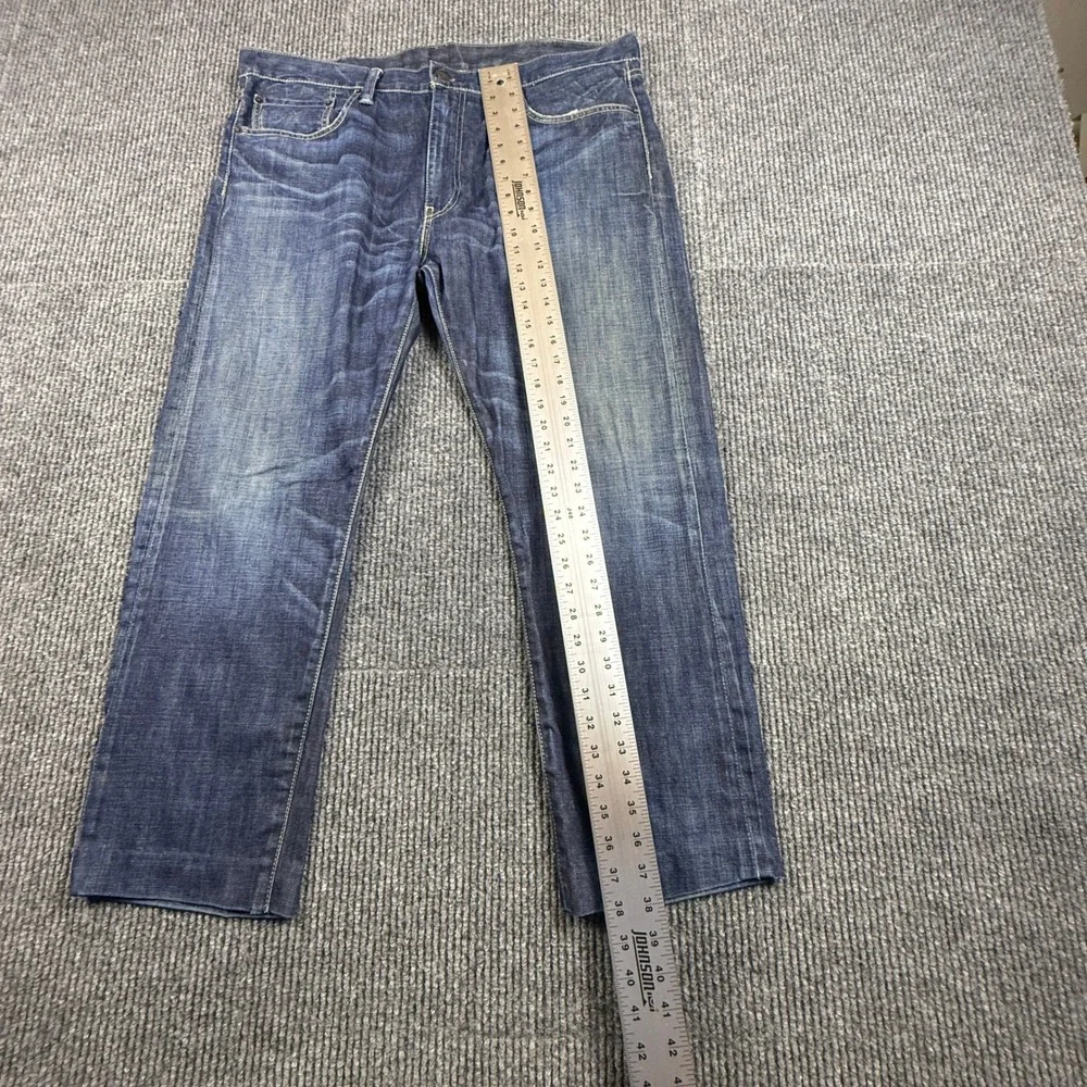 Levis 508 Regular Taper Jeans Mens 38x30 (Hemmed shorter) Dark‎ Wash Blue Denim